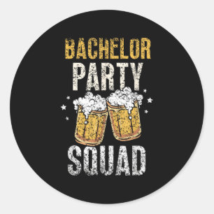 Bachelor Party Squad Bride Groom Team _4  Classic Round Sticker