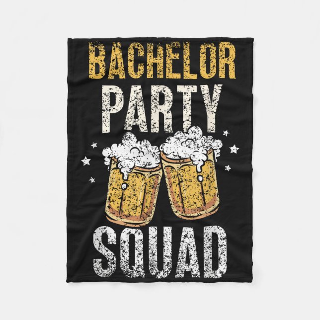 Bachelor Party Squad Bride Groom Team _4  Fleece Blanket (Front)