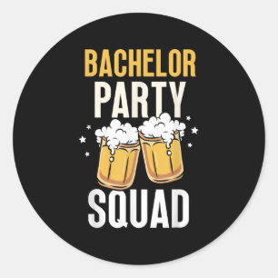 Bachelor Party Squad Bride Groom Team Classic Round Sticker