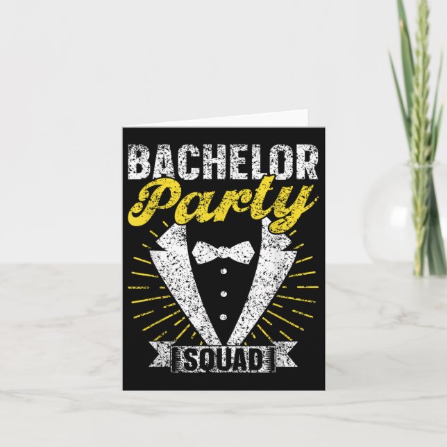 Bachelor Party Squad Groom Team Bride Bachelor  Card (Front)
