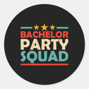 Bachelor Party Squad Team Bride Groom 1 Classic Round Sticker