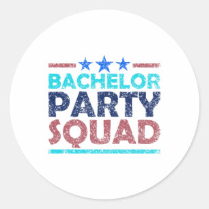 Bachelor Party Squad Team Bride Groom 2  Classic Round Sticker