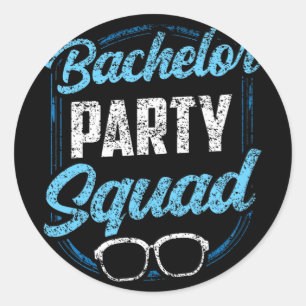 Bachelor Party Squad Team Bride Groom Classic Round Sticker