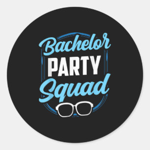 Bachelor Party Squad Team Bride Groom  Classic Round Sticker