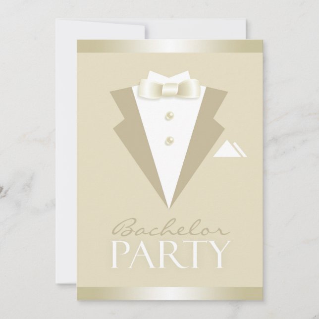 Bachelor Party Suit Flat Invitation (Front)