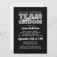 Bachelor Party Team Groom Black Masculine Stylish