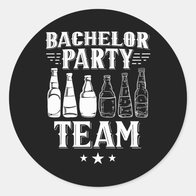 Bachelor Party Team Groom Bride 1  Classic Round Sticker (Front)