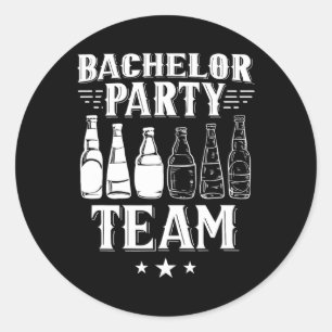 Bachelor Party Team Groom Bride 1  Classic Round Sticker
