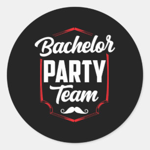 Bachelor Party Team Groom Bride Classic Round Sticker
