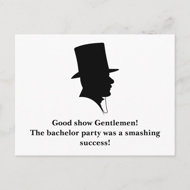 Bachelor Party Thank You Postcard (Front)