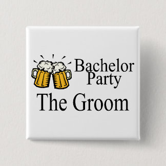 Bachelor Party The Groom 15 Cm Square Badge