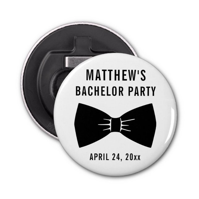 Bachelor Party Tuxedo Bow Tie Wedding Favour Bottle Opener (Front)