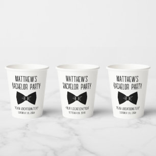 Bachelor Party Tuxedo Bow Tie Wedding Paper Cups