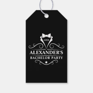 Bachelor Party Tuxedo Tie Black Gift Tags