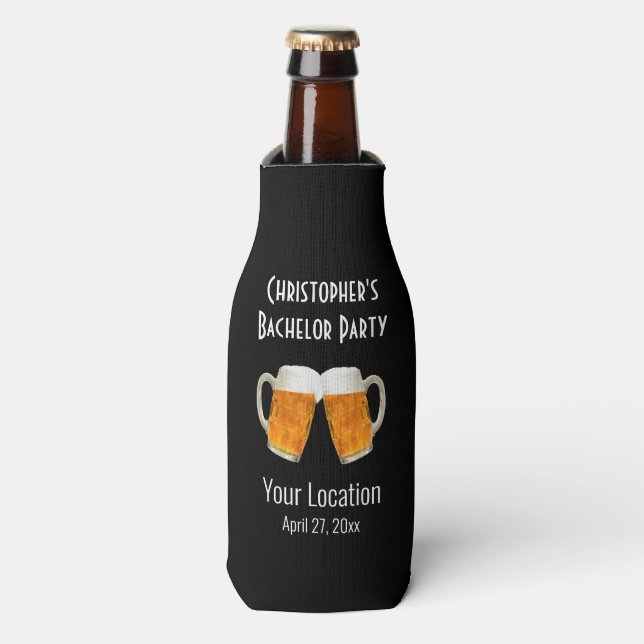 Bachelor Party Wedding Favour Beer Cheers Bottle Cooler (Bottle Front)