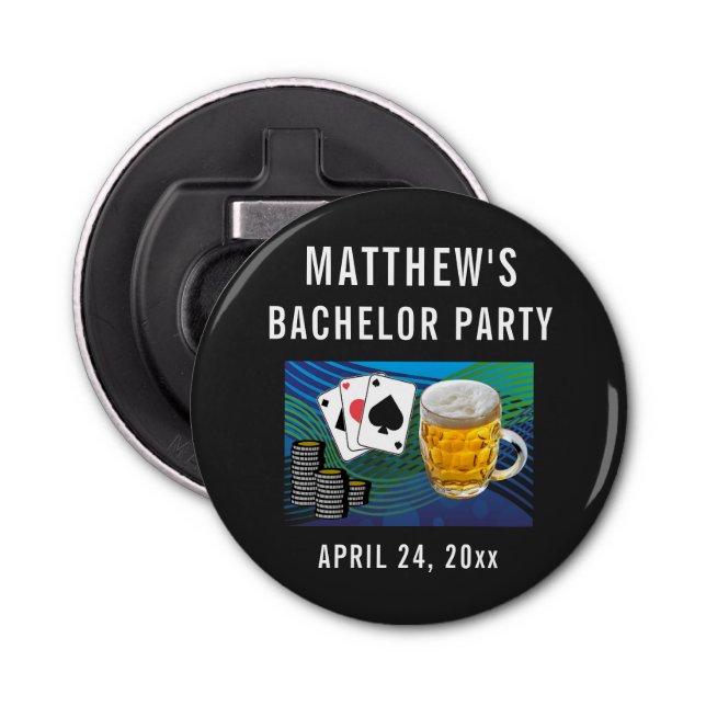 Bachelor Party Wedding Favour Beer Poker Bottle Opener (Front)