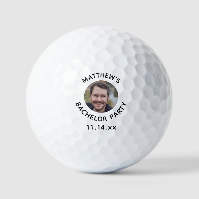 Bachelor Party Wedding Favour Groom Photo Golf Balls (Front)