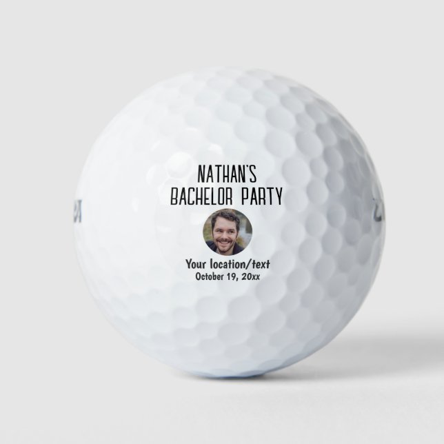 Bachelor Party Wedding Favour Groom Photo Golf Balls (Front)