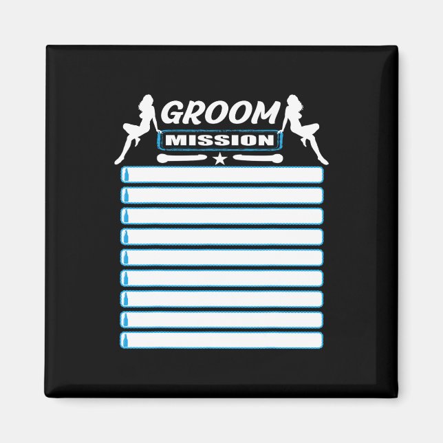Bachelor Party With Checklist - Tasks For The Groo Magnet (Front)