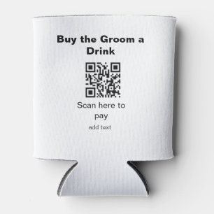 bachelor QR scan to pay groom a drink groomsman Can Cooler