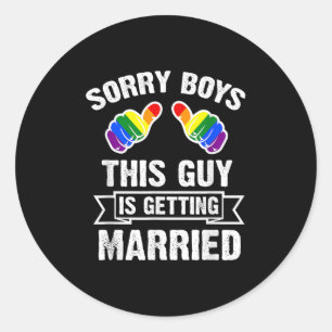 Bachelor Shirt Party Lgbt Gay Pride Groom Bride Classic Round Sticker