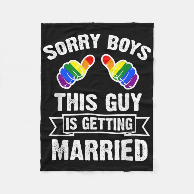 Bachelor Shirt Party Lgbt Gay Pride Groom Bride  Fleece Blanket (Front)