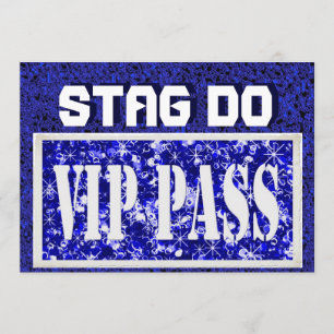 Bachelor Stag Party blue VIP invite