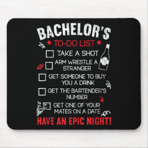 Bachelor To Do List Groom Bride Party Funny Bachel Mouse Pad