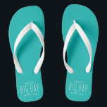 Bachelore party big day getaway teal destination jandals<br><div class="desc">It's a Big Day Getaway bachelorette party! And everyone needs matching accessories like these adorable personalised teal flip flops. Perfect for a girls weekend at the beach, a trip to Vegas, a wine weekend, a spa getaway and more destination celebrations, these coral pink sandals coordinate with the entire Lea Delaveris...</div>