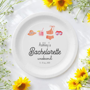 Bachelorette Beach Bikini Weekend  Paper Plate