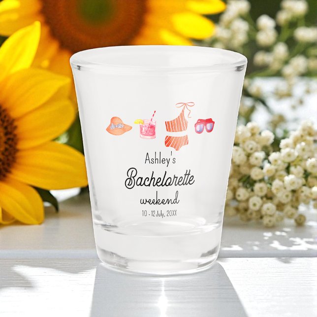 Bachelorette Beach Bikini Weekend  Shot Glass (Creator Uploaded)