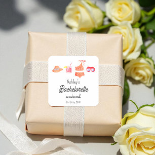 Bachelorette Beach Bikini Weekend Square Sticker