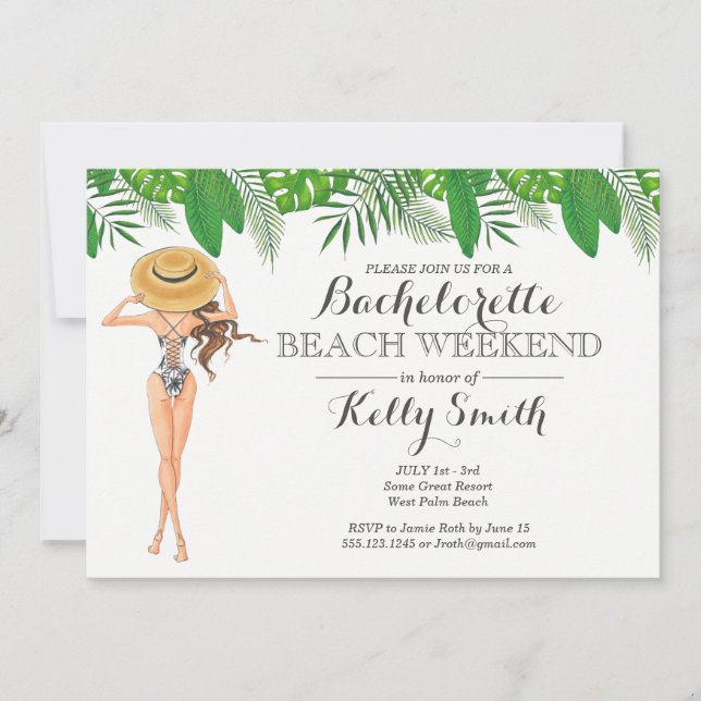 Bachelorette Beach Party Invitation (Front)