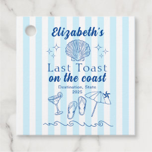 Bachelorette Beach Party Last Toast On the Coast Favour Tags