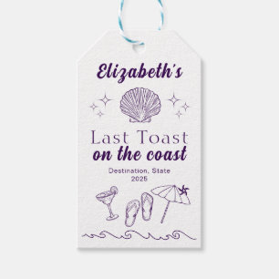 Bachelorette Beach Party Last Toast On the Coast Gift Tags