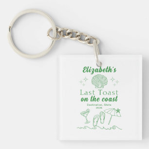Bachelorette Beach Party Last Toast On the Coast Key Ring