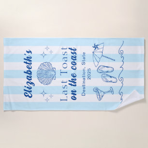 Bachelorette Beach Party Last Toast On the Coast Towel