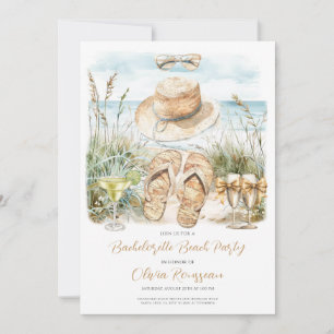 Bachelorette Beach Party Watercolor  Invitation