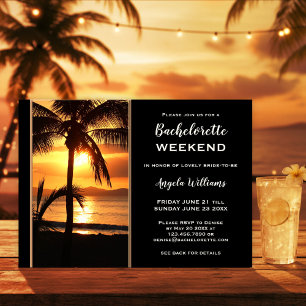 Bachelorette Beach Weekend Itinerary  Invitation