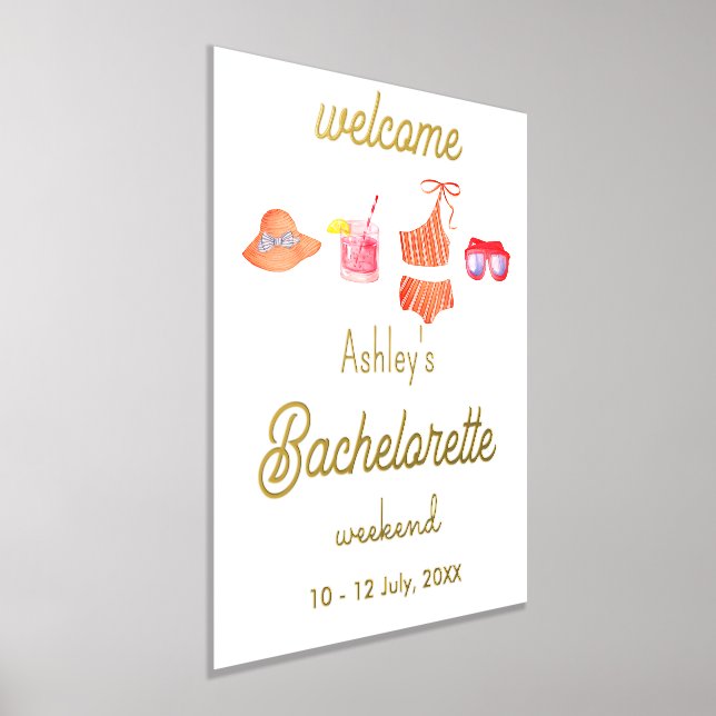 Bachelorette Beach Weekend Party  Foil Prints (Laydown)