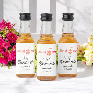 Bachelorette Beach Weekend Pool Party Liquor Bottle Label