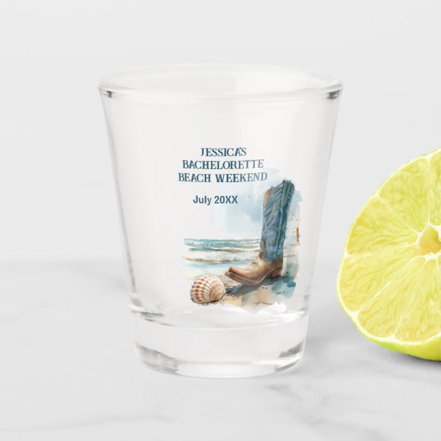 Bachelorette Beach Weekend Shot Glass (Front)