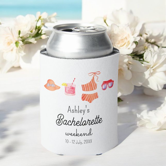 Bachelorette Beach Weekend Summer Party Can Cooler (Creator Uploaded)