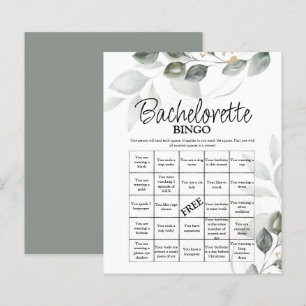 Bachelorette Bingo greenery Bridal Game