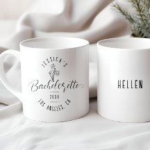 Bachelorette Birth March Flower Chic Black Script