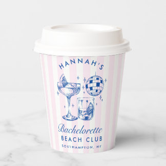 Bachelorette Blue Disco Cocktail Blue & Pink Paper Cups