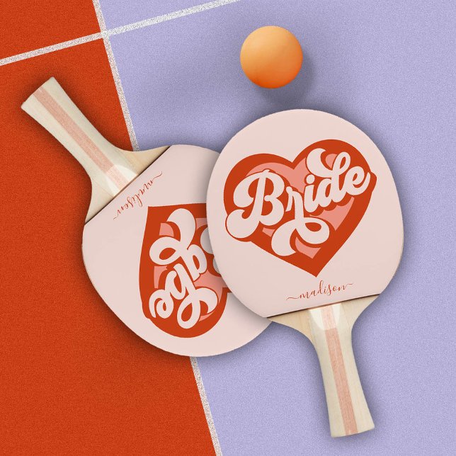 Bachelorette Bride Babe Tribe Squad Heart Ping Pong Paddle (Creator Uploaded)
