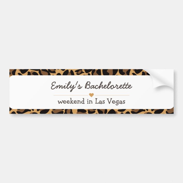 Bachelorette Bride Boujee Trendy Leopard Print  Bumper Sticker (Front)