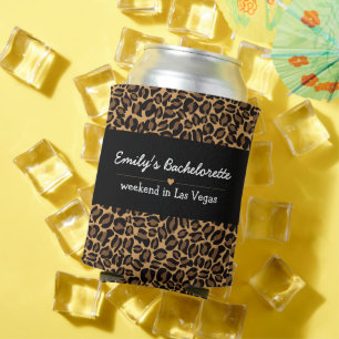 Bachelorette Bride Boujee Trendy Leopard Print  Can Cooler