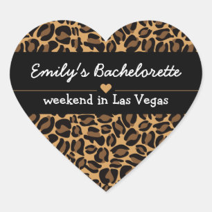 Bachelorette Bride Boujee Trendy Leopard Print  Heart Sticker